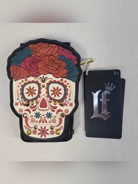 New With Tag Loungefly Día de los Muertos Sugar Skull Large Card Holder